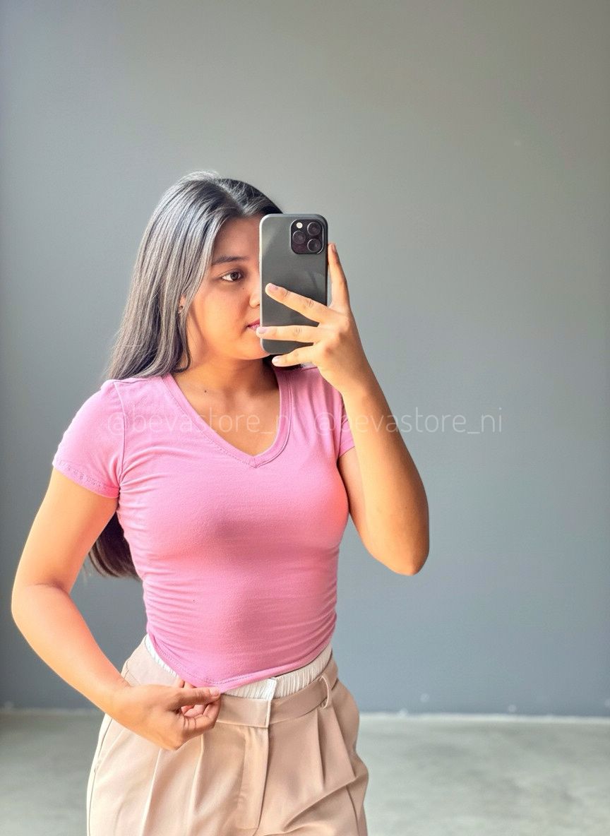 Crop top en cuello V