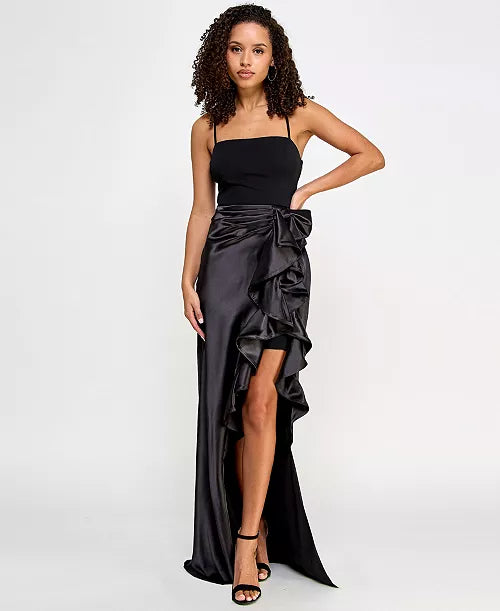 Vestido negro con ribete City Studio