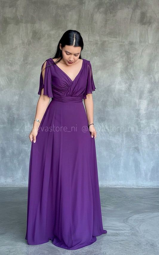 Vestido color ciruela Abby Paris