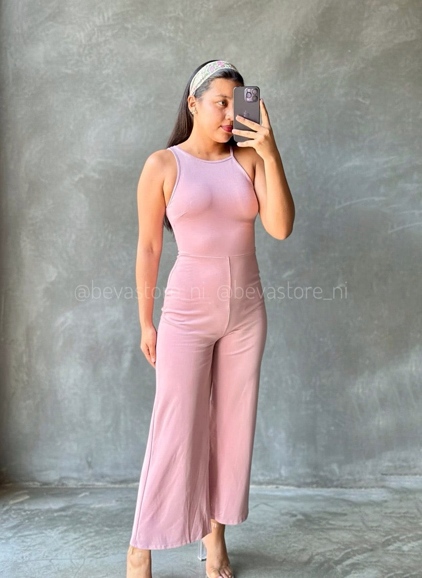 Enterizo Rosa Sin Mangas
