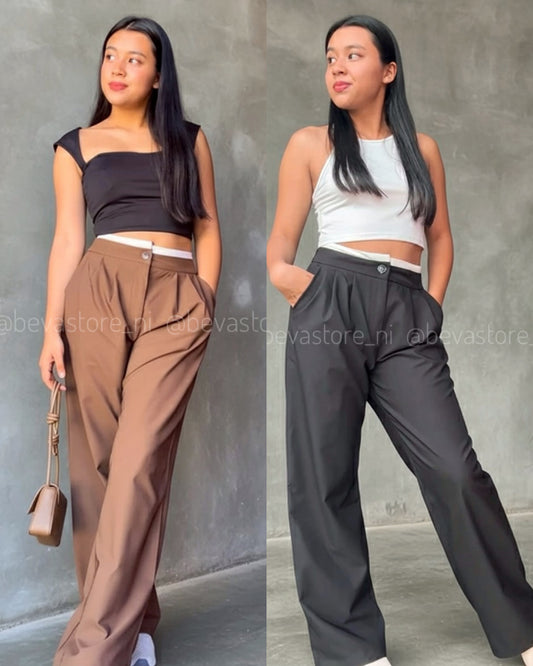 Pantalón recto lona gruesa