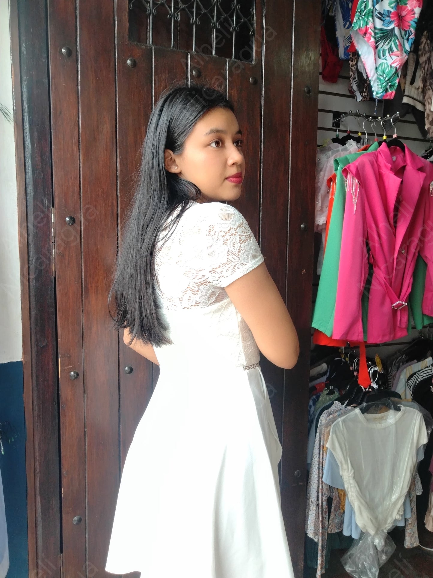 Vestido corto blanco