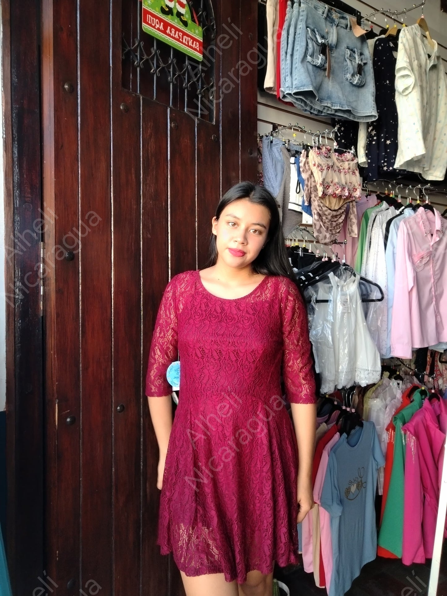 Vestido rojo calado