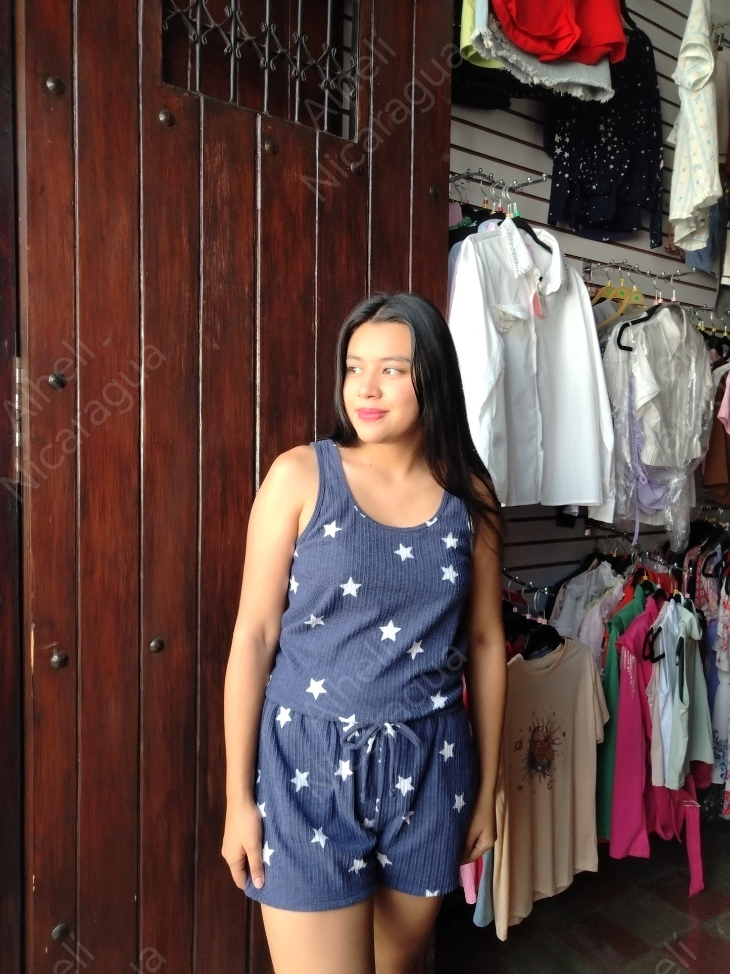 Pijama azul con estrellas
