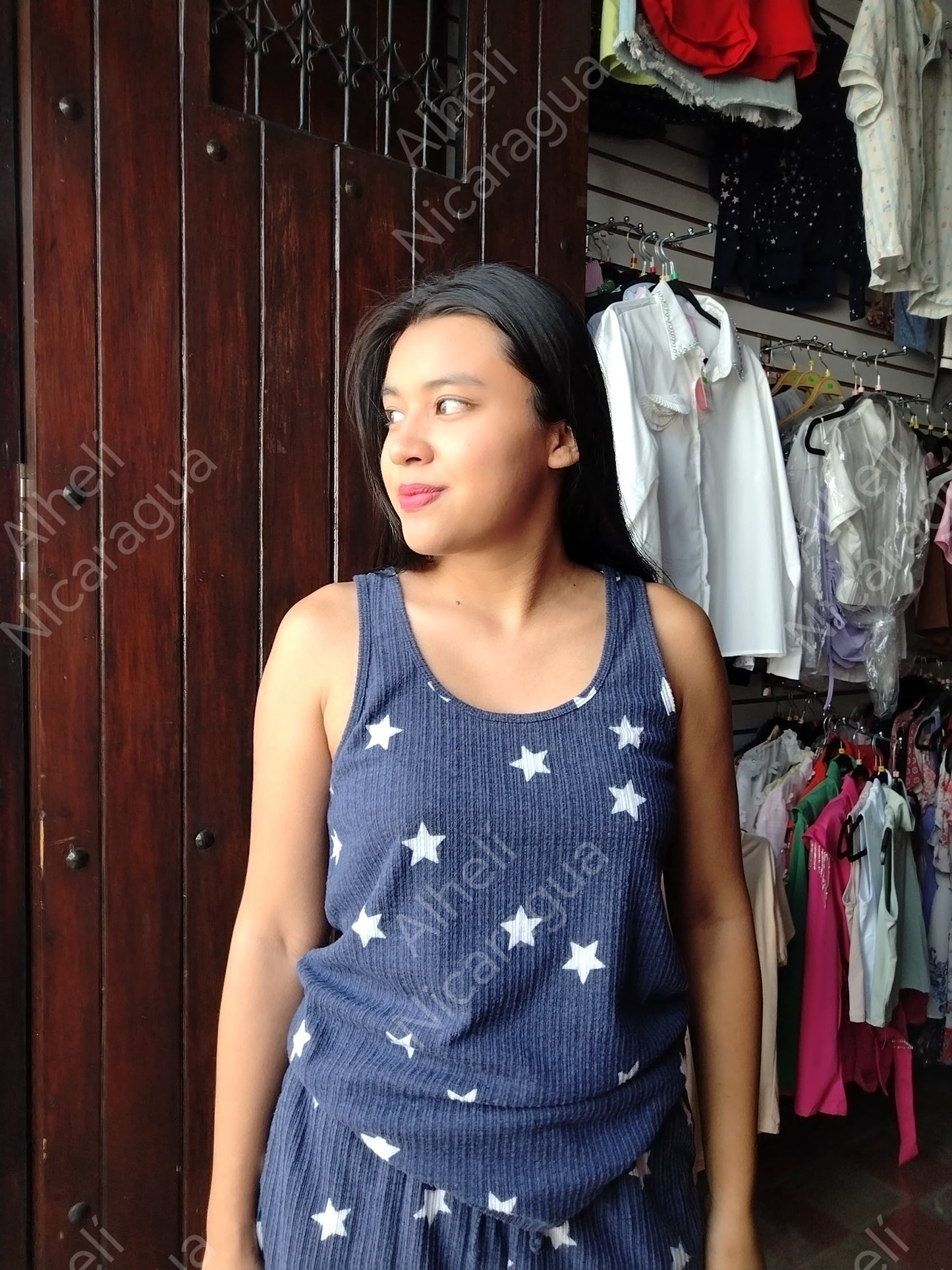 Pijama azul con estrellas
