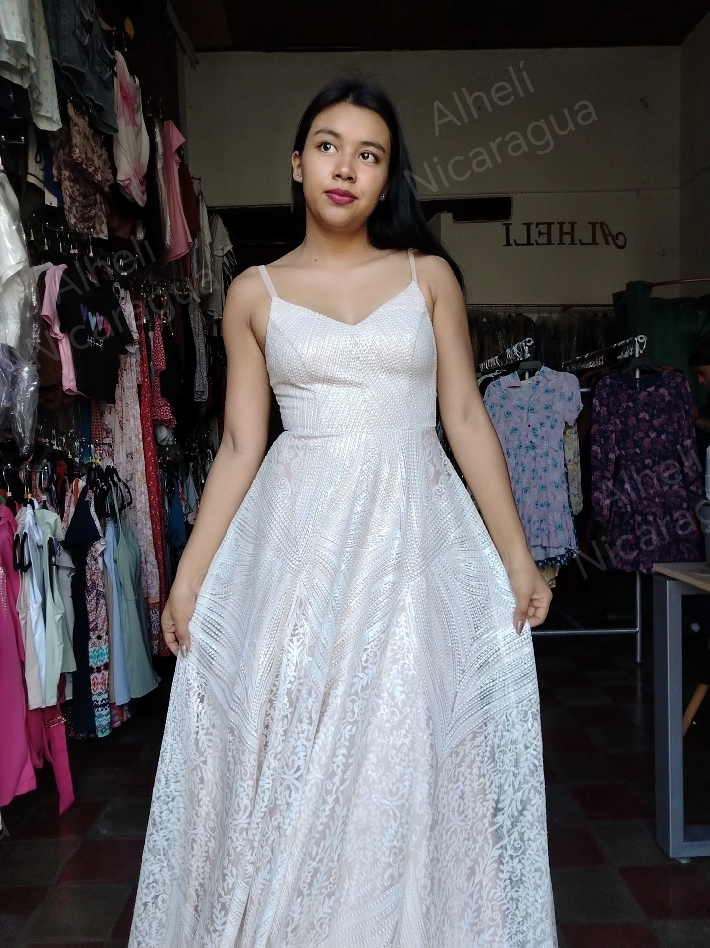 Vestido rosado pastel con perlitas SayYes