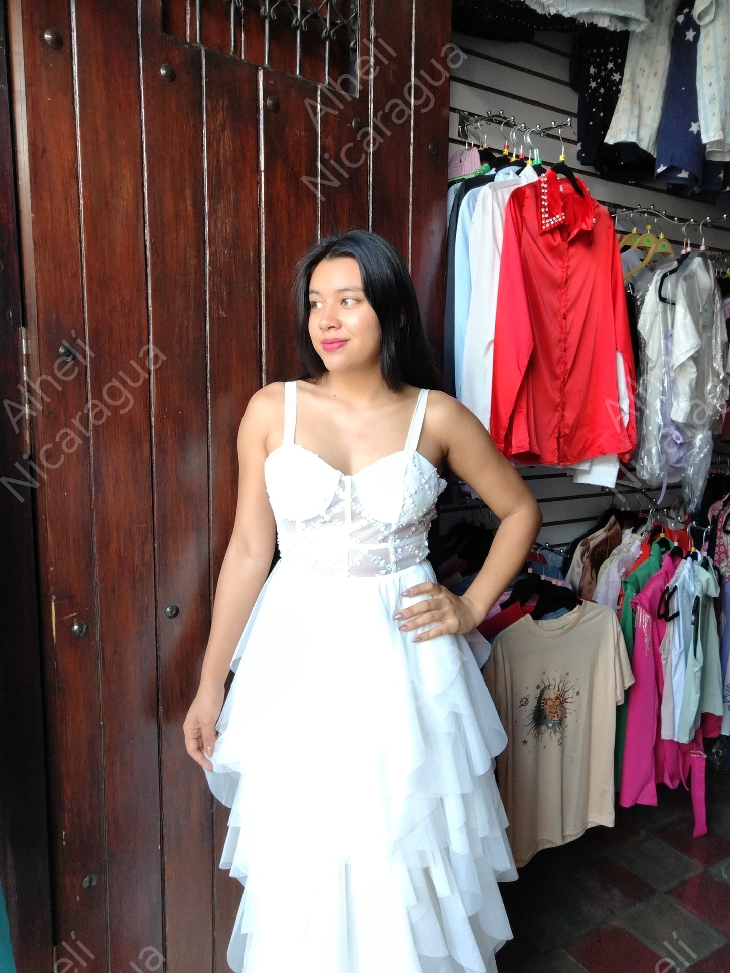 Vestido largo blanco City Triangles