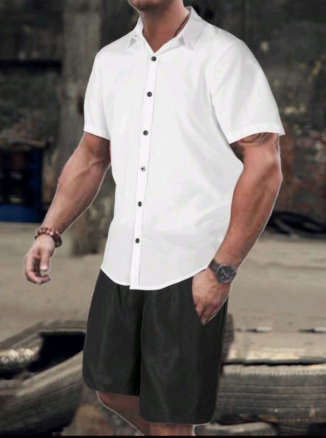 Conjunto de caballero blanco con negro