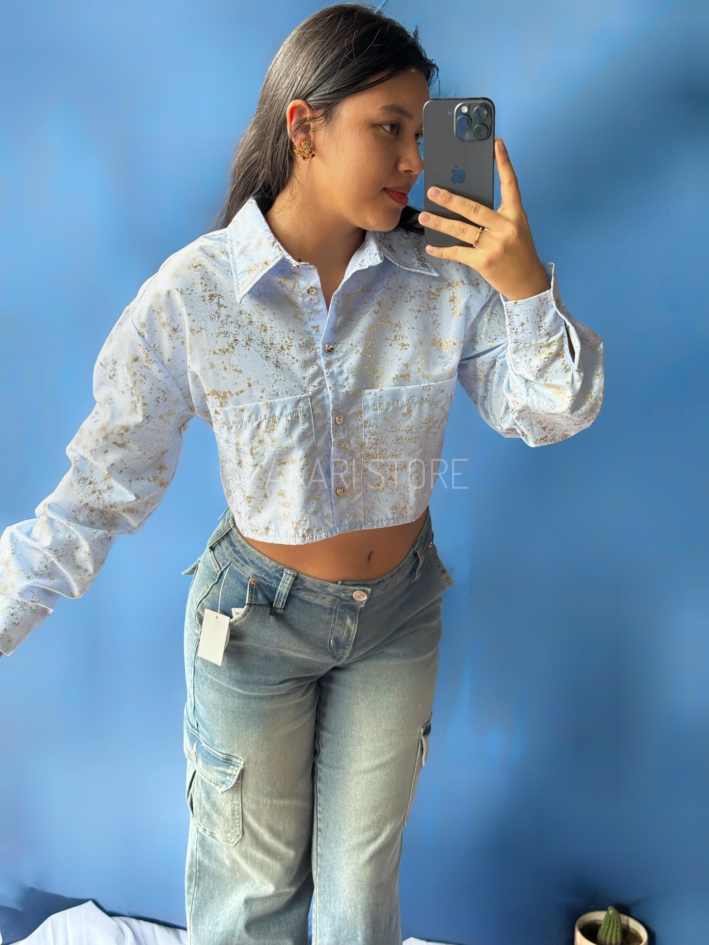 Blusa Manga larga con brillos
