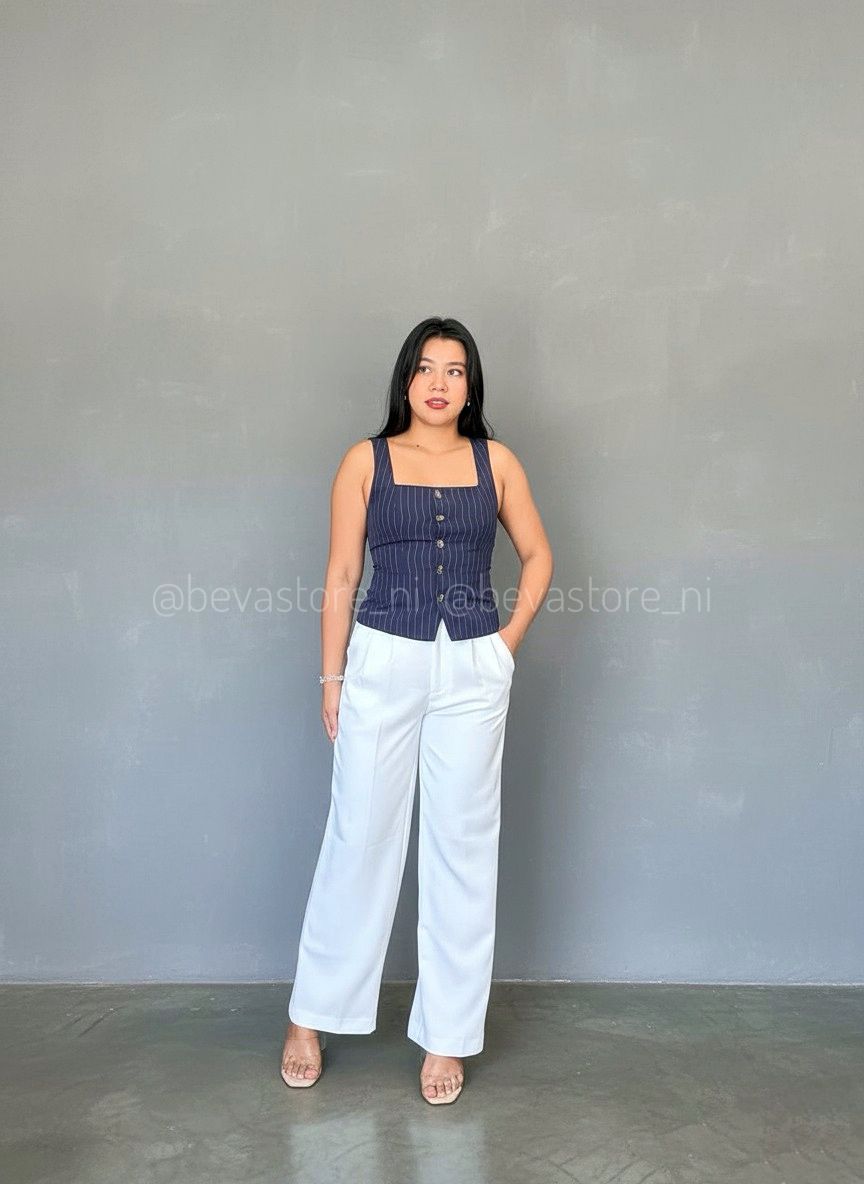 Pantalón blanco de vestir WIDE LEG