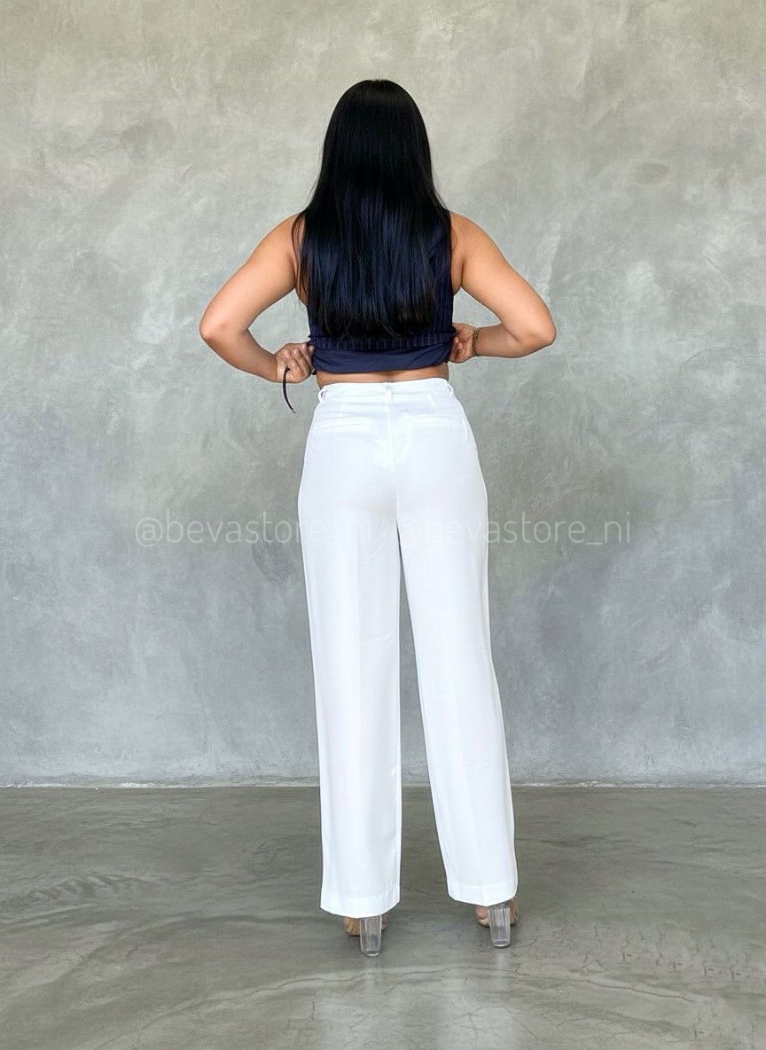 Pantalón blanco de vestir WIDE LEG