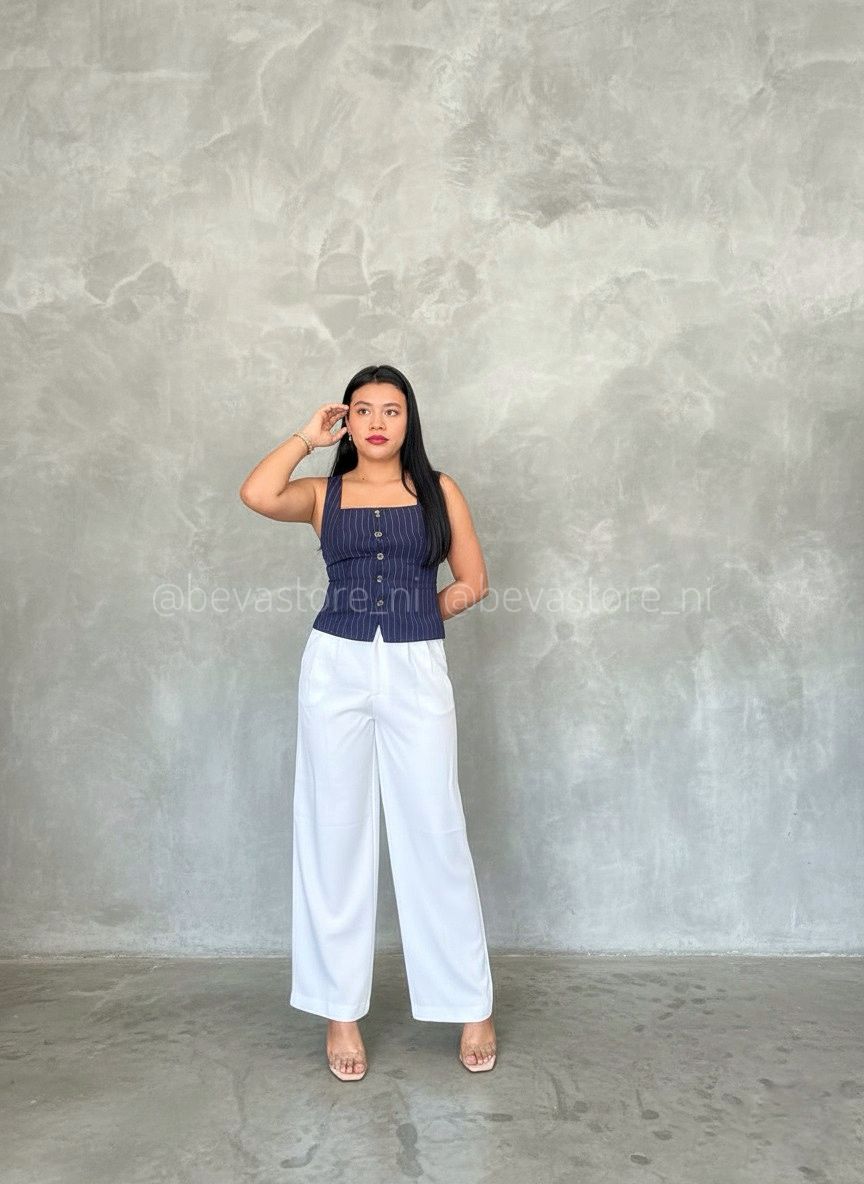 Pantalón blanco de vestir WIDE LEG
