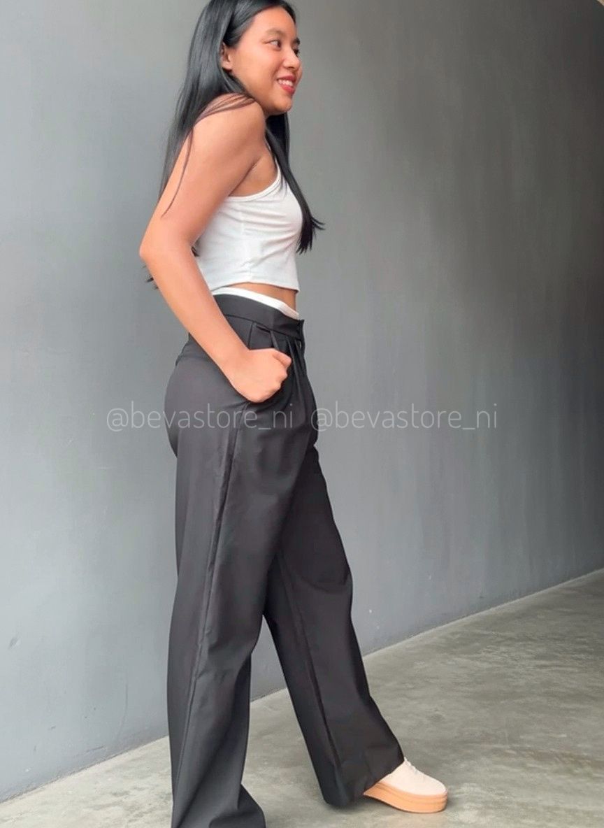 Pantalón recto lona gruesa