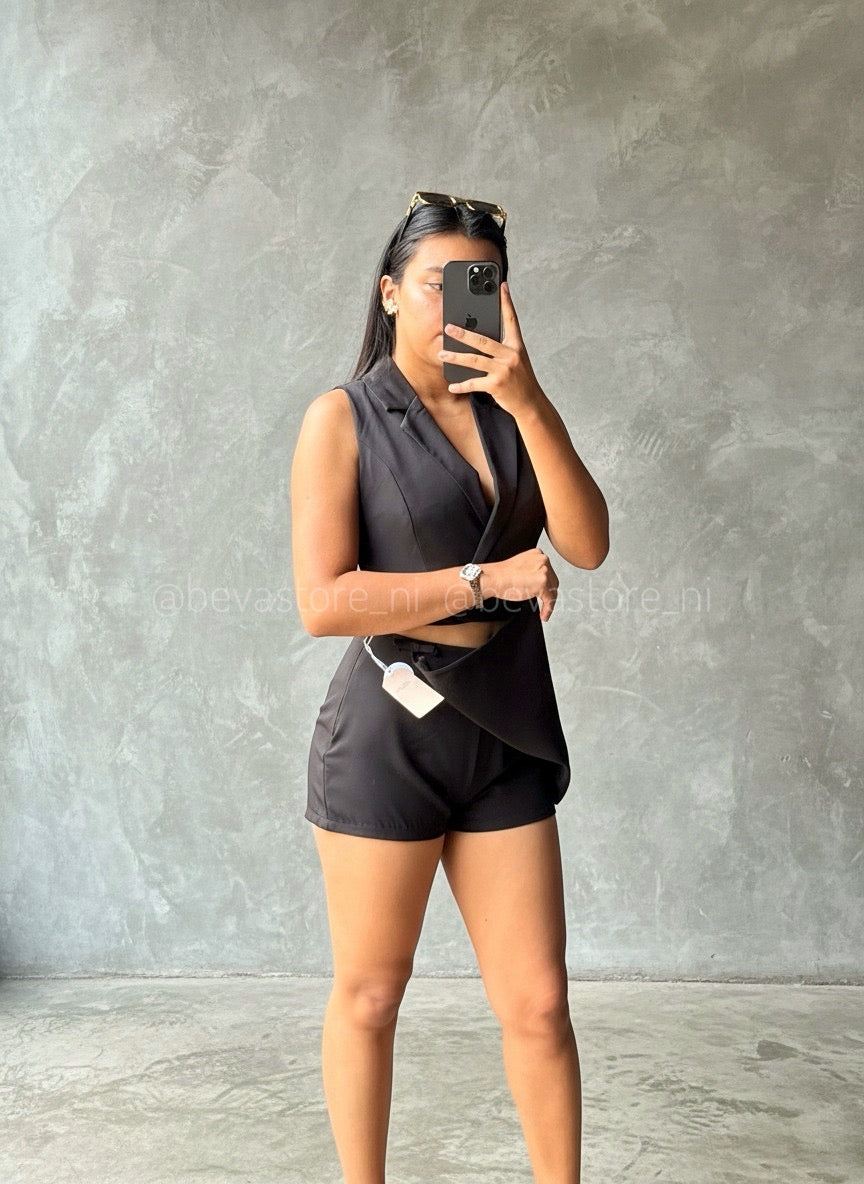 Set de vestir top y falda short