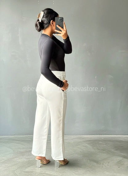 Pantalón de vestir Wide Leg blanco