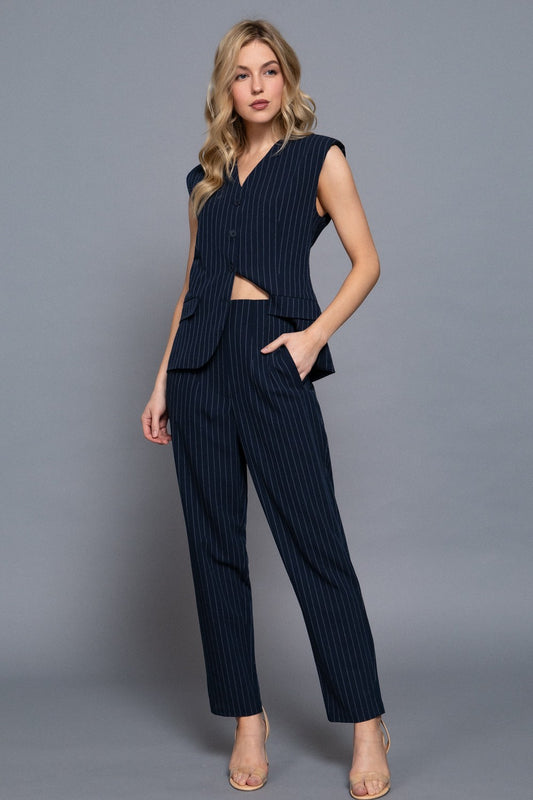 Conjunto azul Navy pantalón de pinzas