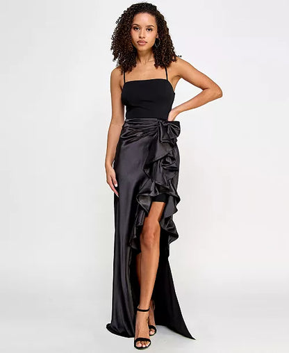 Vestido negro con ribete City Studio