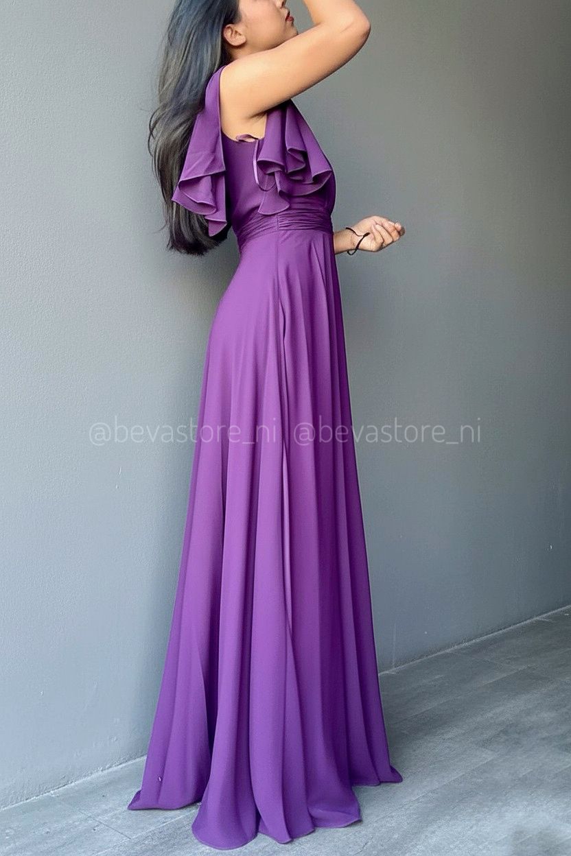 Vestido color ciruela Abby Paris