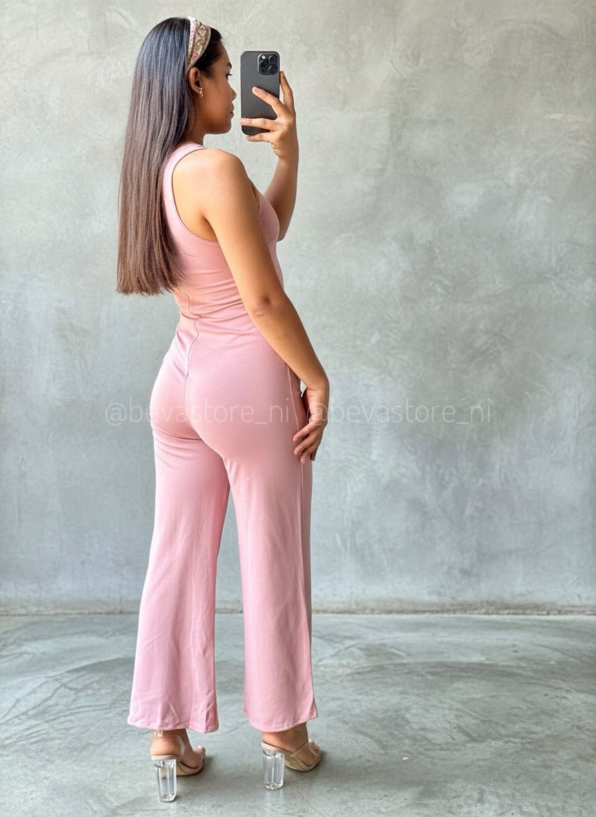 Enterizo Rosa Sin Mangas