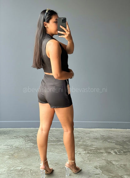 Set de vestir top y falda short