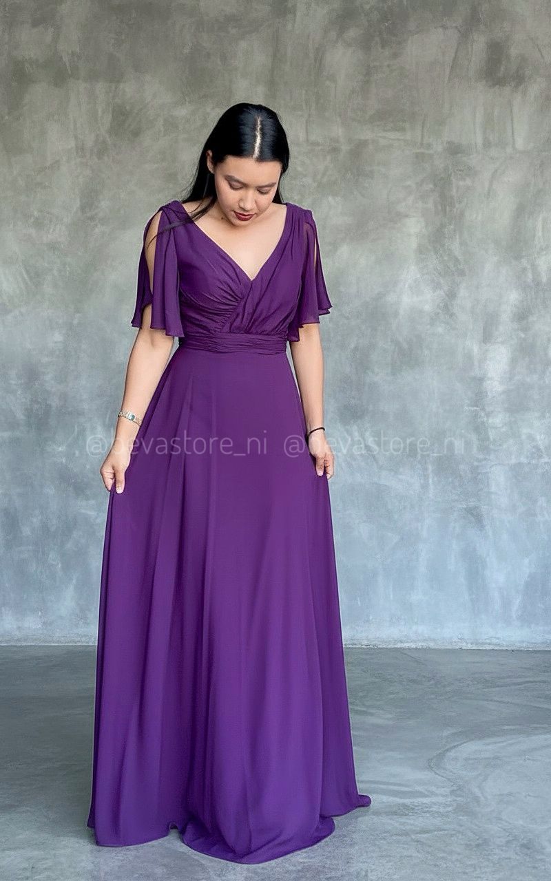 Vestido color ciruela Abby Paris