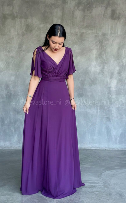 Vestido color ciruela Abby Paris