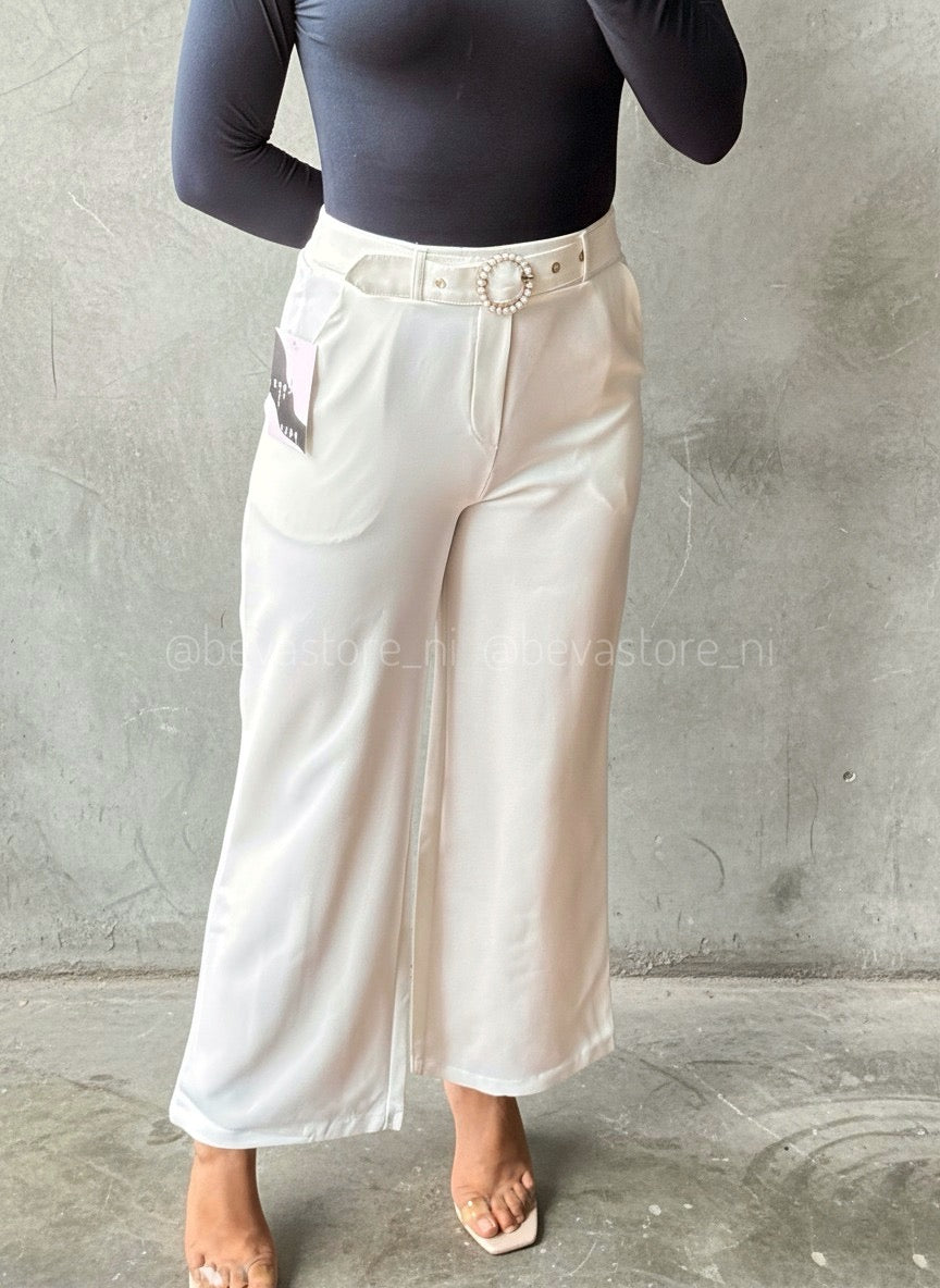 Pantalón de vestir Wide Leg blanco