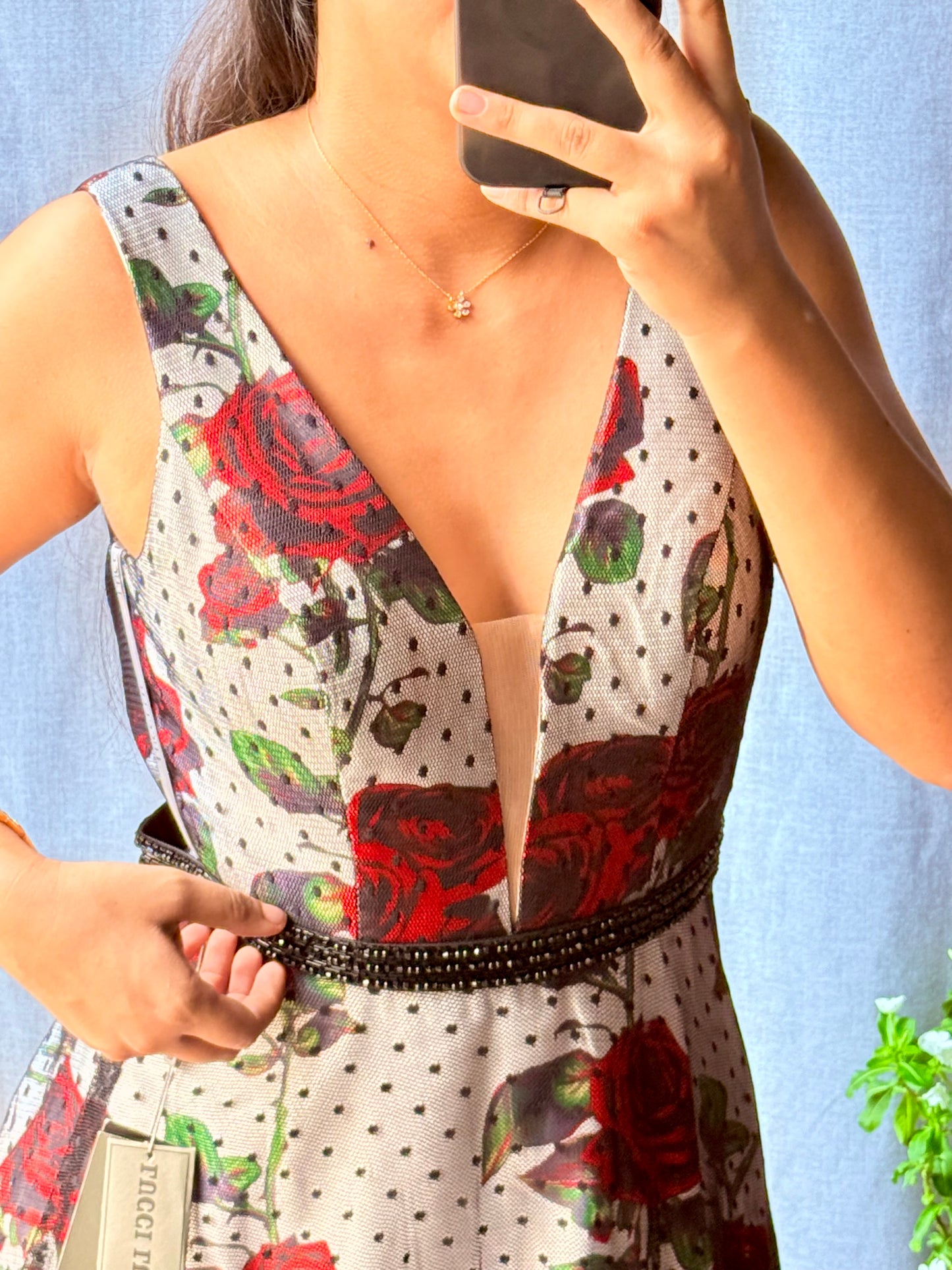 Vestido Negro y rojo floral Lucci Lu