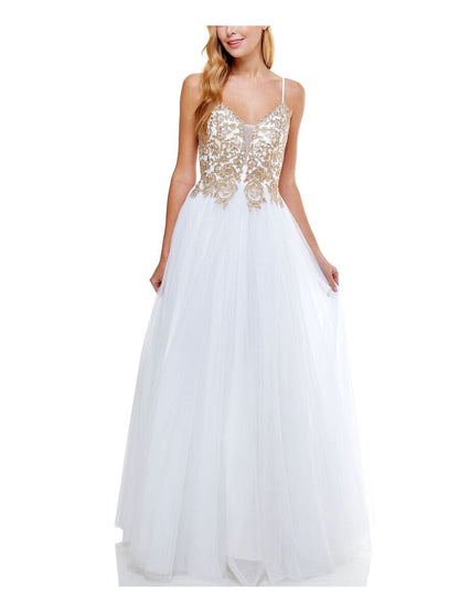 Vestido blanco con dorado LCH PROM