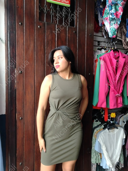 Vestido verde con recogido
