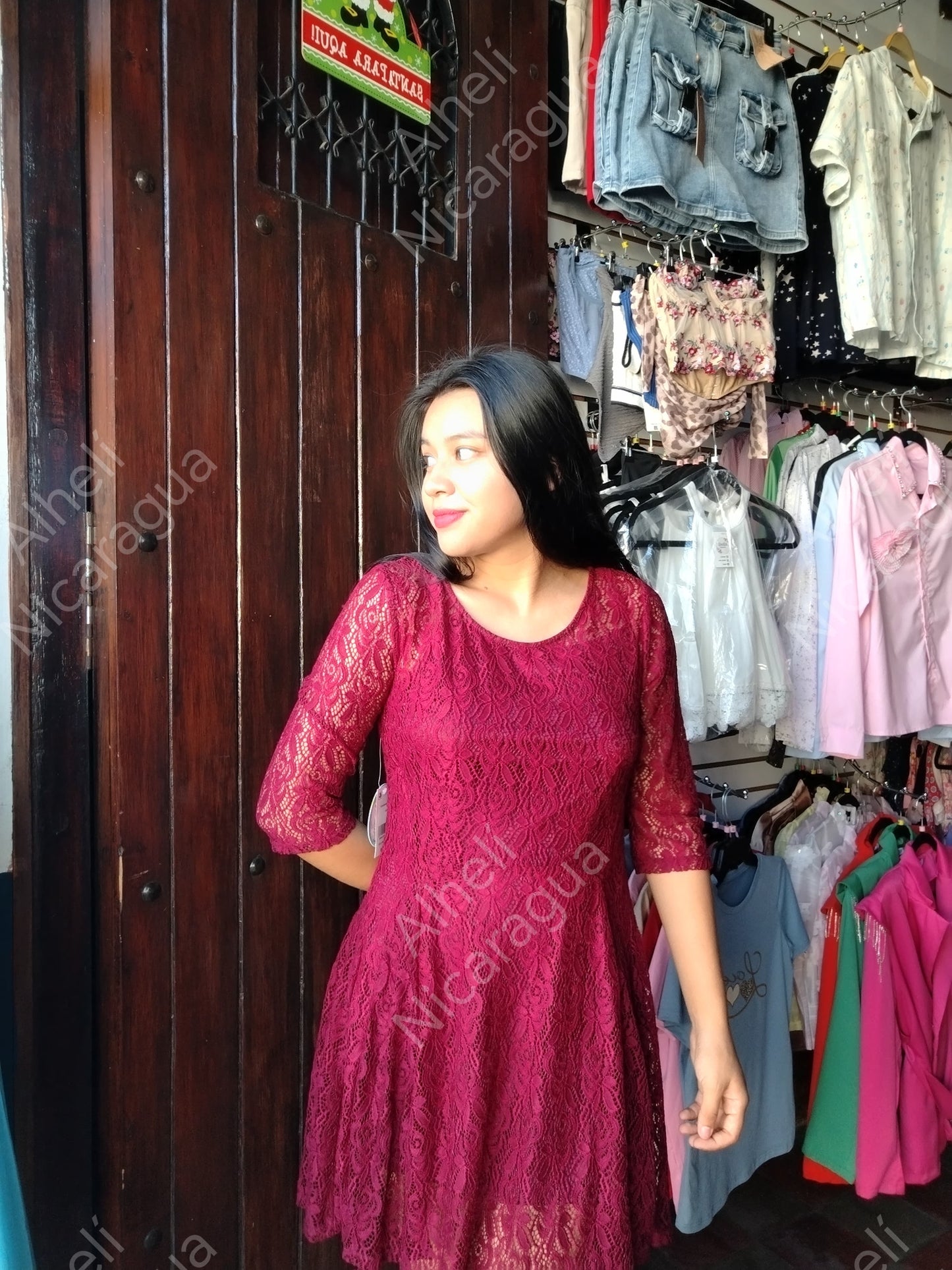 Vestido rojo calado