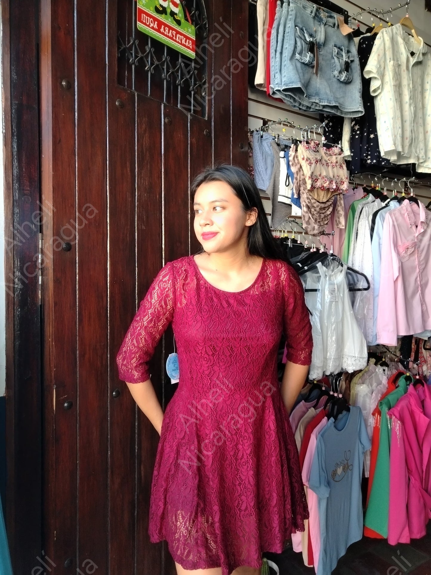 Vestido rojo calado