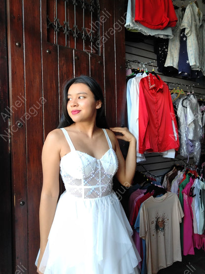 Vestido largo blanco City Triangles