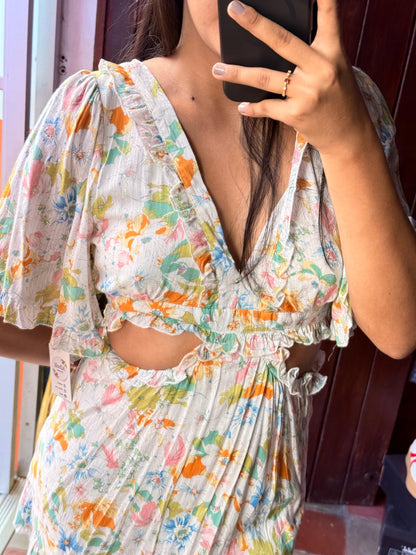 Vestido blanco floral