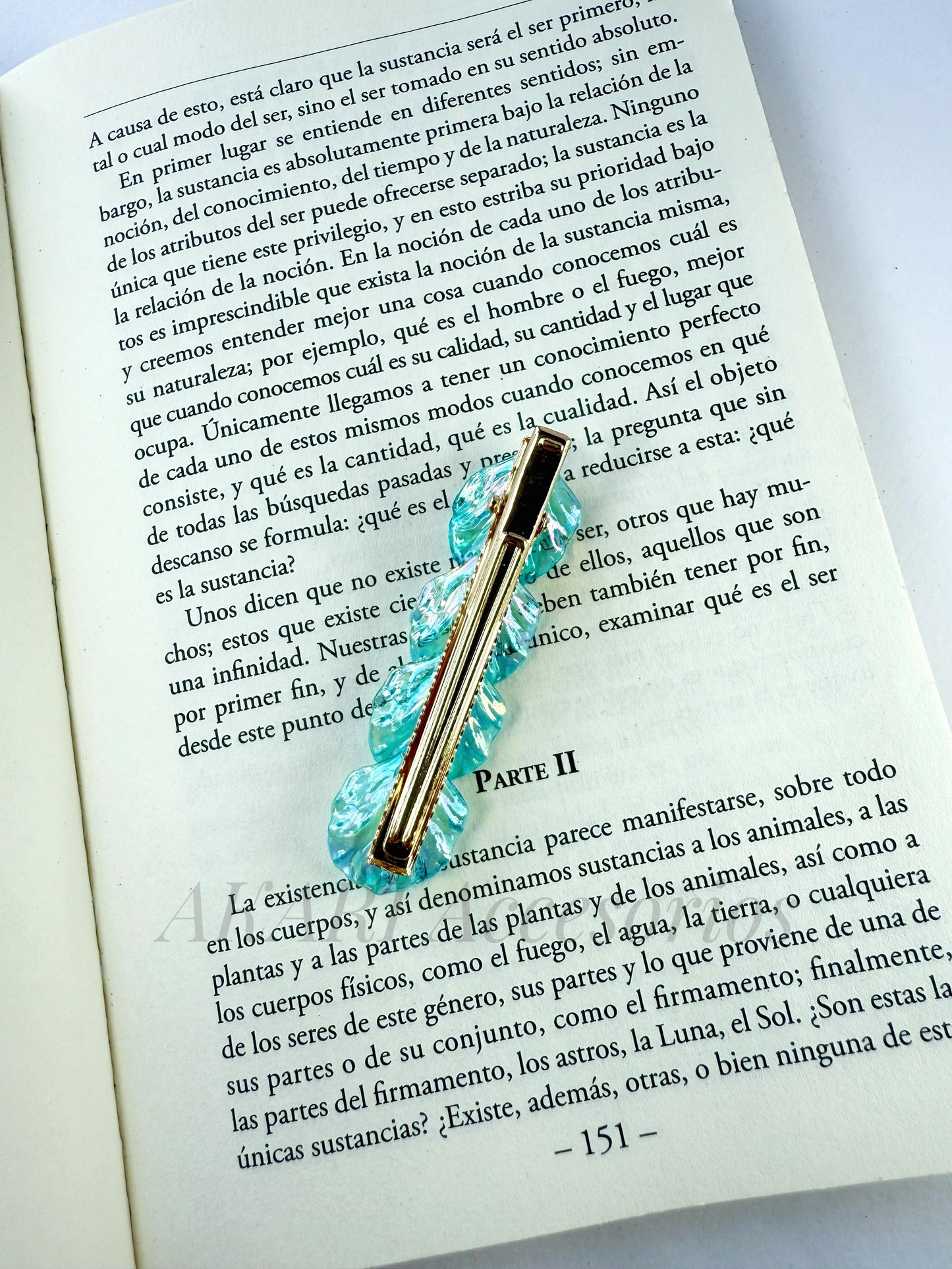 Broche de cabello azul de formas