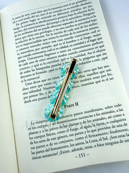Broche de cabello azul de formas