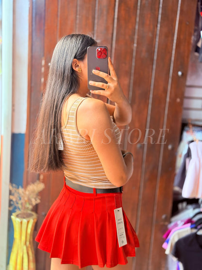 Crop tank top Rayas sin Mangas con ojal
