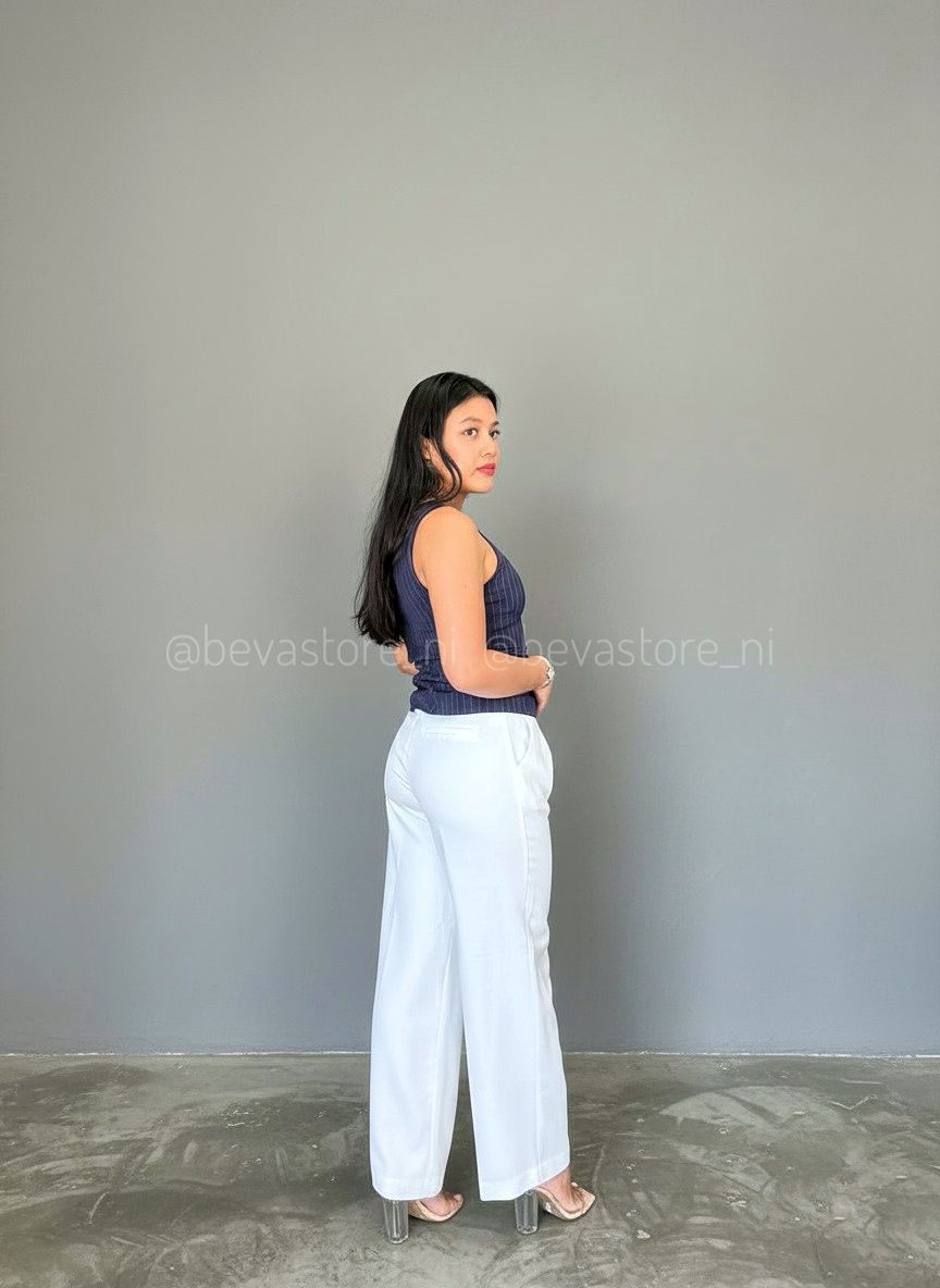 Pantalón blanco de vestir WIDE LEG