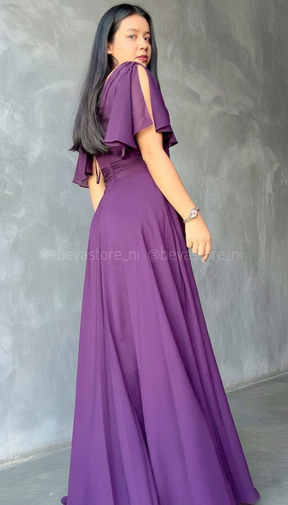 Vestido color ciruela Abby Paris