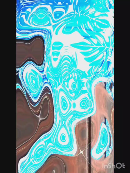 Traje de baño azul con blanco