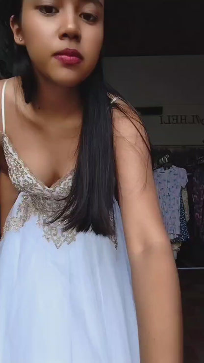 Vestido blanco con dorado LCH PROM