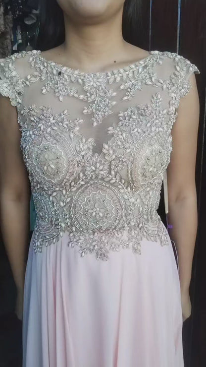 Vestido color Blush Rosa brillante Abby Paris